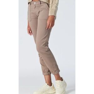 Mavi Ivy Slim Cargo Mid Rise Pant, Mushroom Beige - Size 24